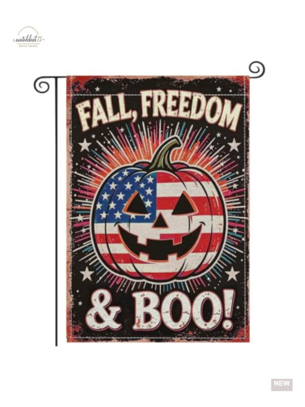 Double Sided Waterproof Linen Garden Flag 12x18 Inch Fall Halloween Decoration